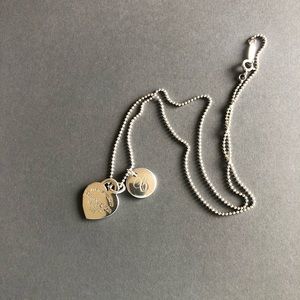 Tiffany’s Heart and Initial Pendant Beaded Chain Necklace